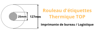 Rouleau d'étiquettes Toshiba thermique direct qualité TOP pour imprimante de bureau et logistique mandrin 25mm