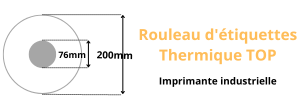 Rouleau d'étiquettes thermique direct mandrin 76mm Ø 200mm Toshiba