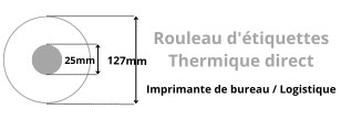 Rouleau d'étiquettes thermique direct pour imprimante logistique ou de bureau